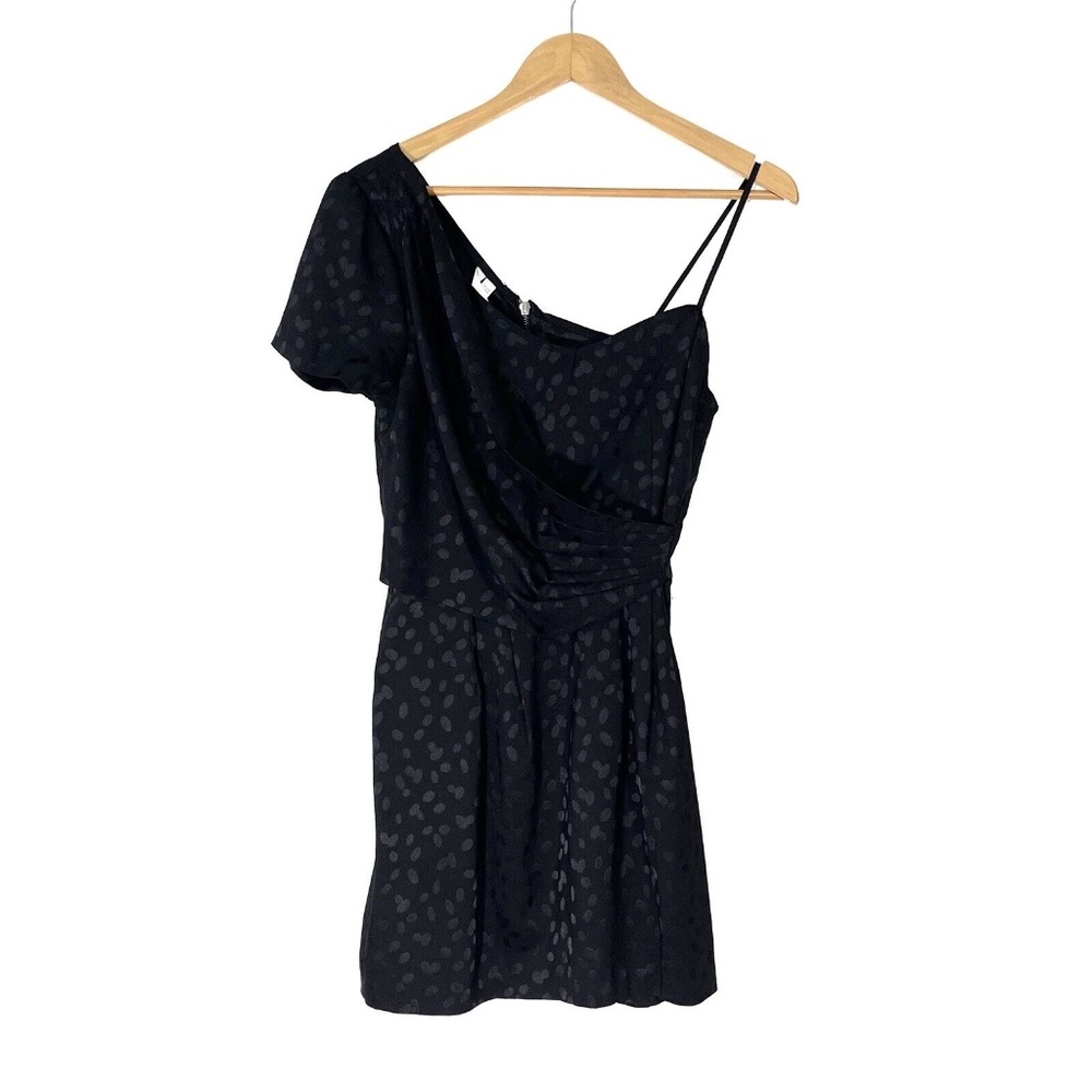 Reformed Women’s Small Black Polka Dot Print One Shoulder Dress Urban Outfitters